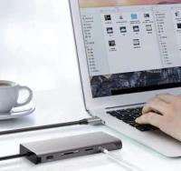 DAYTONA FC-31G Tip-C 11'li Gigabit Hub,füme Giriş:Tip-C=>Çıkış:HDMI+VGA+4*USB3.0+Audio+GLan+SD  - 2